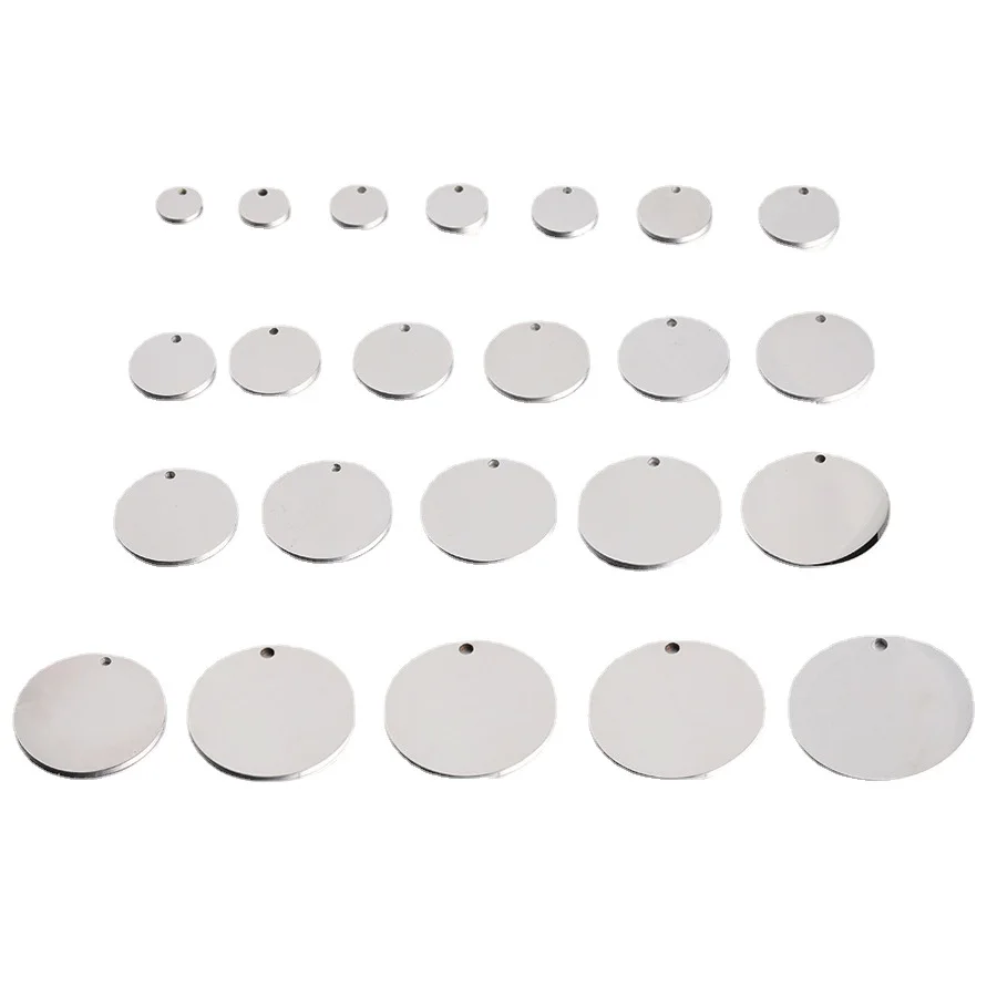 Stainless Steel Round Stamping Blanks Charms For engraving  DIY Making Jewelry Necklace Metal Circle Tag Round Connector image 5