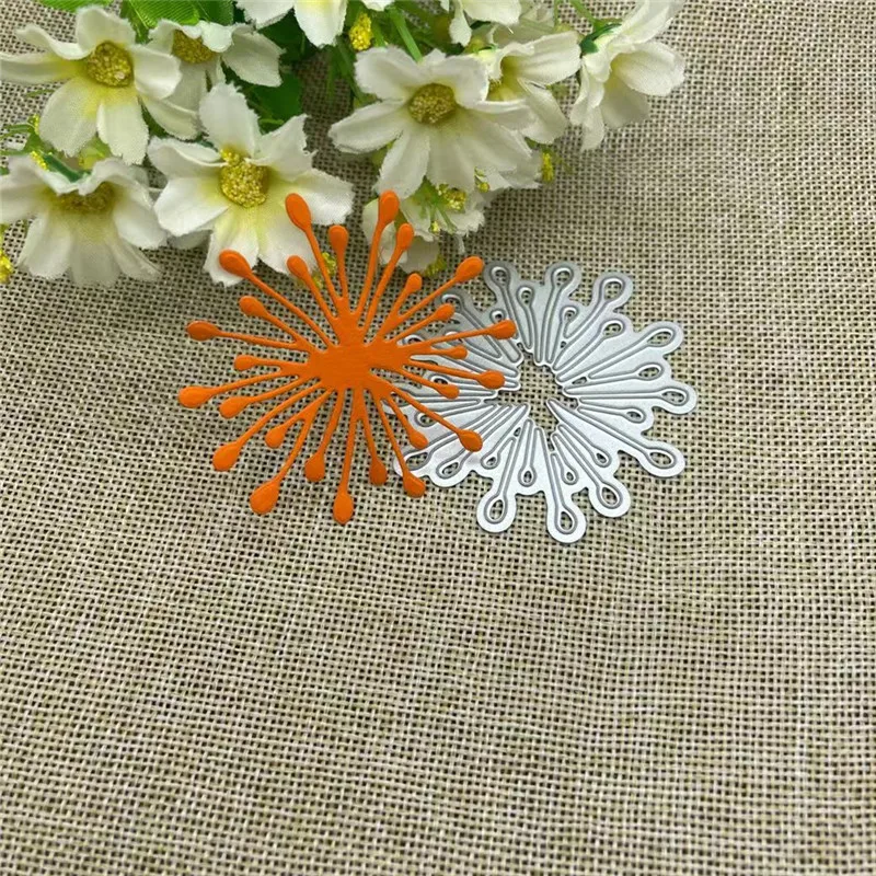 Dandelion flower metal cutting dies mold Round hole label tag Scrapbook paper craft knife mould blade punch stencils dies