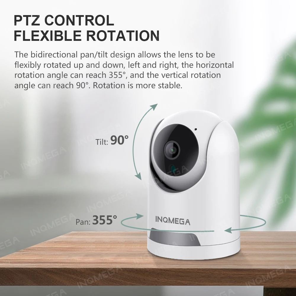 INQMEGA Smart Home Camera Tuya Wifi Security Ip Camera Wireless Camera with Privacy Mode, Support Google Home Alexa