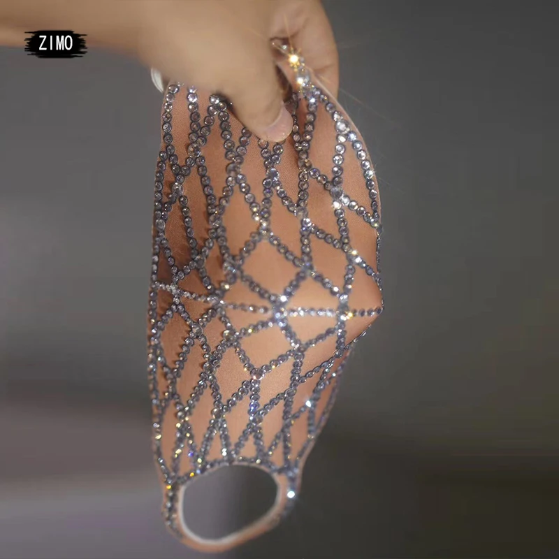 Máscara de cristal con diamantes de imitación para fiesta de Halloween, accesorios divertidos para juegos de rol, accesorios de escenario, cantante enmascarado