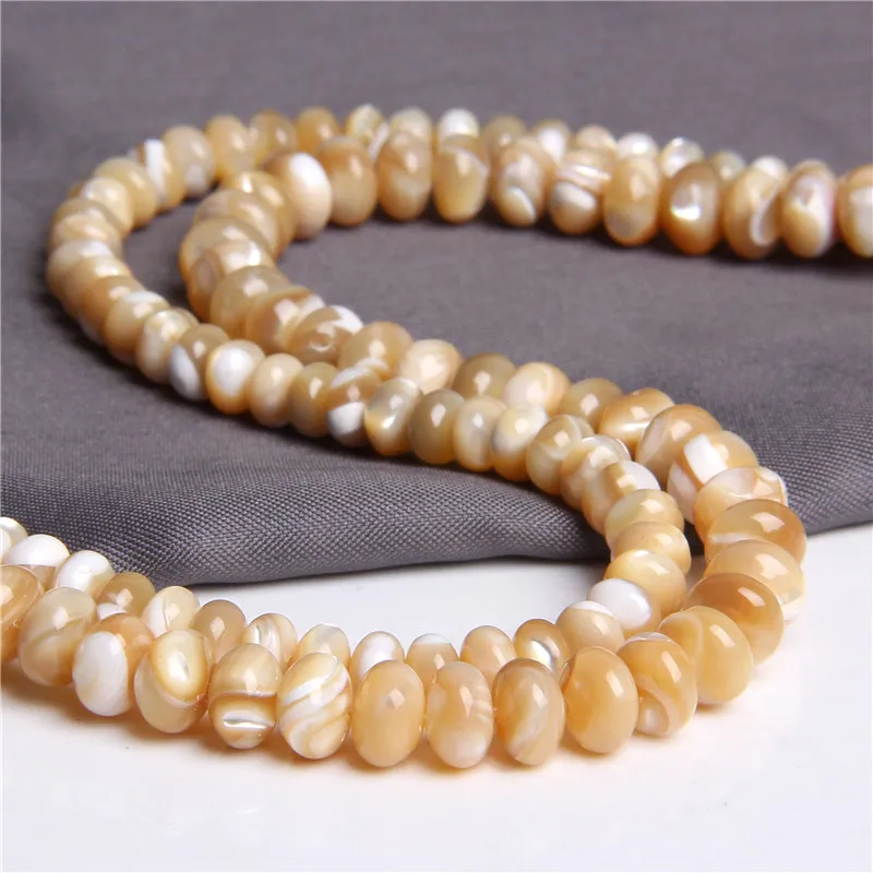 Natural Mother of Pearl Shell Flat Round Beads Trochus Wheel Shape Shell Spacer Original Beads For Jewelry DIY 15\