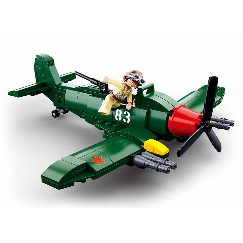 World War II Russia ILYUSHIN 2 Attack Aircraft Fighter Military Building Blocks Set WW2 Plane Bricks Classic Model Kit Kids Toys