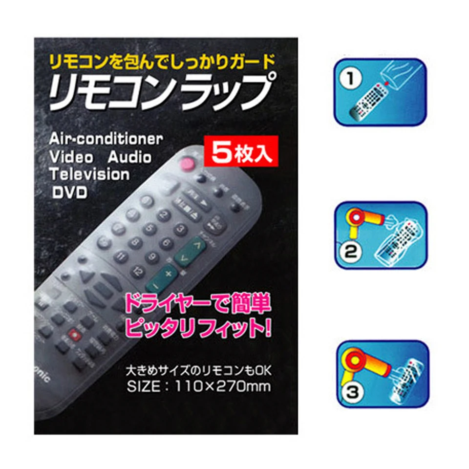Heat Shrink Film Clear 5Pcs  Video TV Air Conditioner Remote Controller Protector Cover Home Dust  New Waterproof Protective Cas