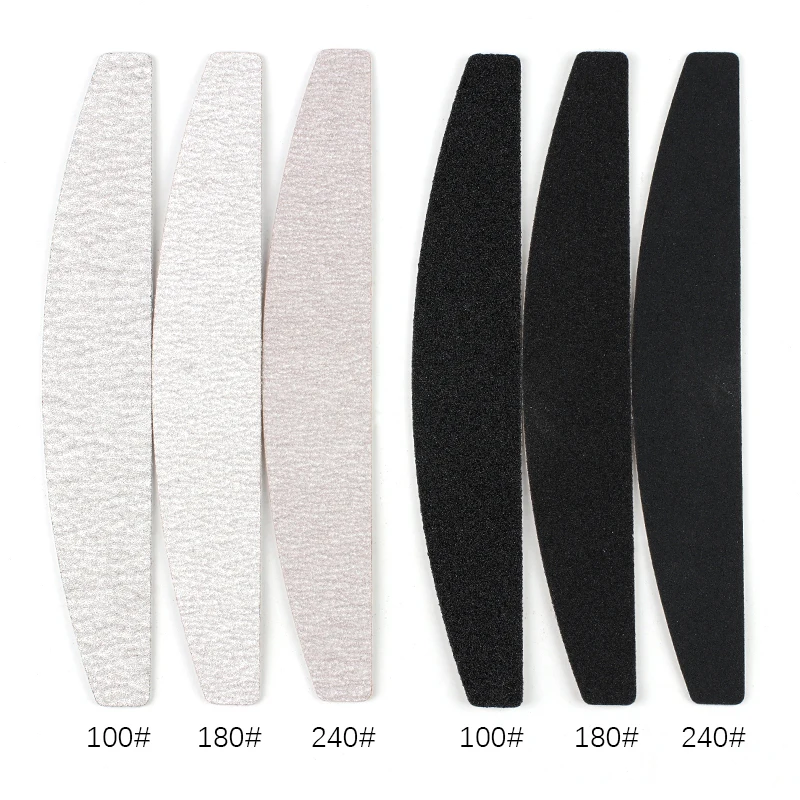 100Pcs Grey/Black Nail File Replacement Pads EVA Sandpaper Sponge 100/180/240 Grit Nail Salon Manicure Replaceable Sand Paper