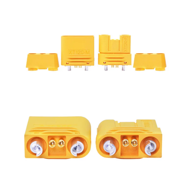 1 Pair Amass XT120 (2+2) 60A Large Current Lipo Battery Connector Male Female Sheathed Plug with Signal Pin for RC UAV FPV Drone