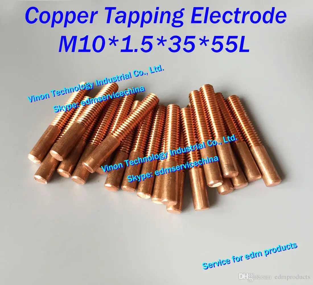 (10pc/lot) M10x1.5x35x55mm Copper Orbital Tapping Electrode. Metric Orbiting EDM Tapping Electrode M10 (Without Hole)