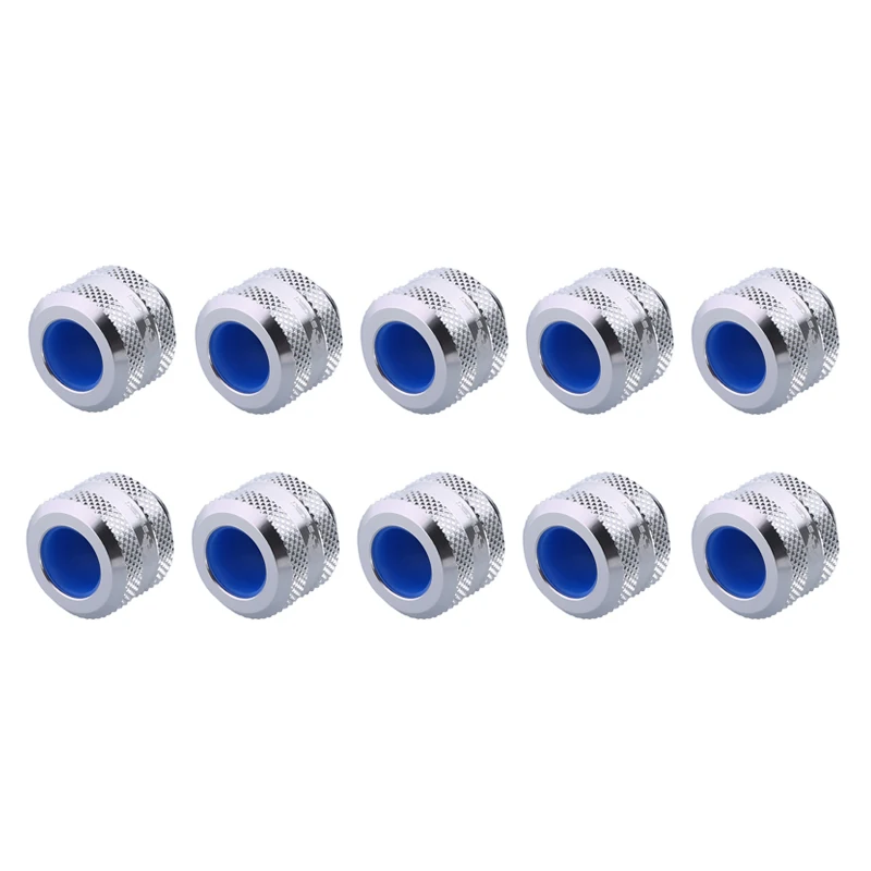 10pcs Bykski 8x12MM Hard Tube Hand Compression Fittings Anti Off ,Black,Red,White,Gold,Silver,Blue,G1/4 