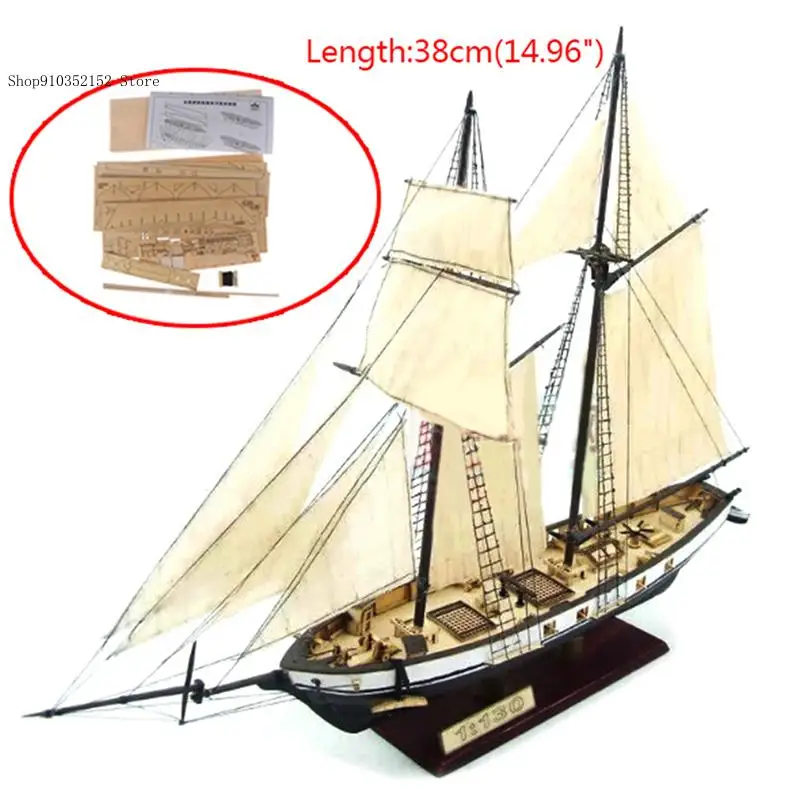 Wooden Self-Assembled Sailboat Model 1:130/100/70/30 Glued Model Building Kit Sailboat Diy Ship Assembly Model Classic