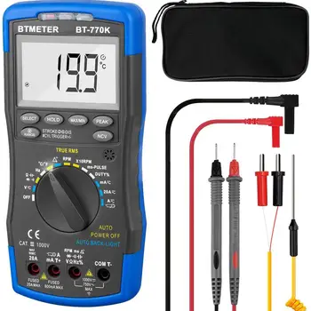 Auto Ranging Automotive Multimeter Housing Angle Pulse Width Tach Temperature Duty Cycle Voltage Current Resistance Tester