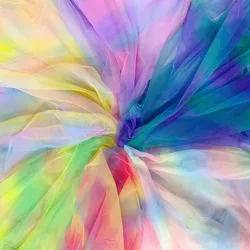 Gradient Rainbow Tulle Yarn Encrypted Hexagonal Mesh Tul Cloth DIY Craft Pettiskirt Net Red Background Wedding Party Decoration