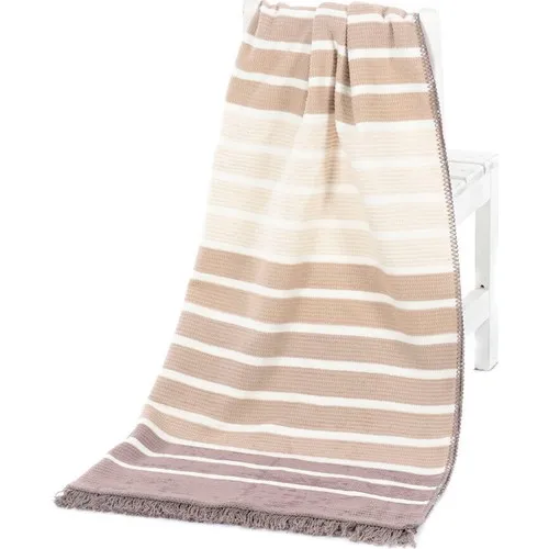 Özdilek Floretta Throw Cotton Blanket Beige 130 X170