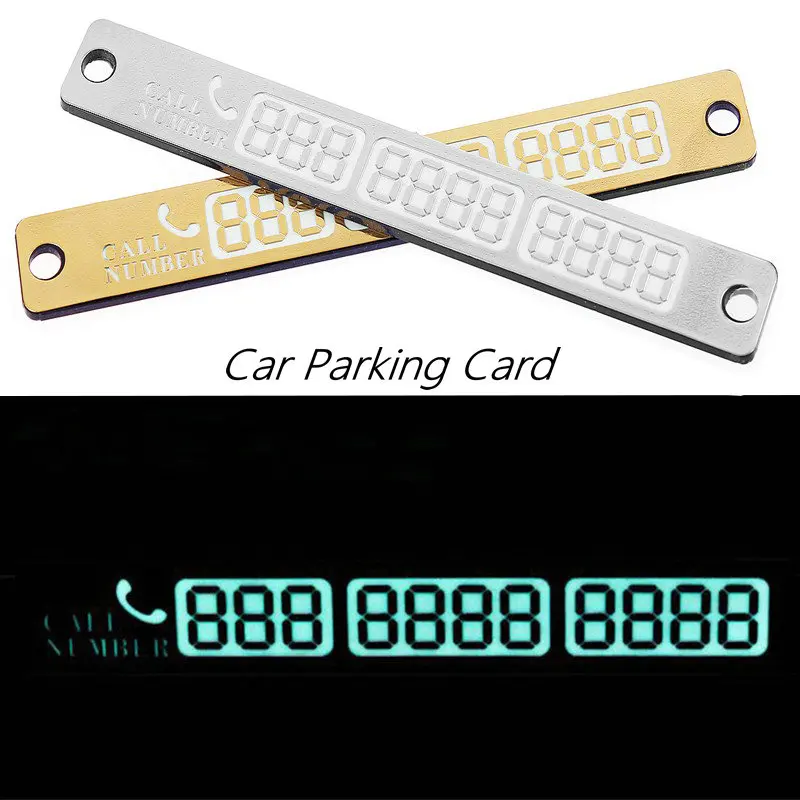 

1 Pcs Car Styling Temporary Car Parking Card Telephone Number Card Notification Night Light Sucker Plate Phone Number Card