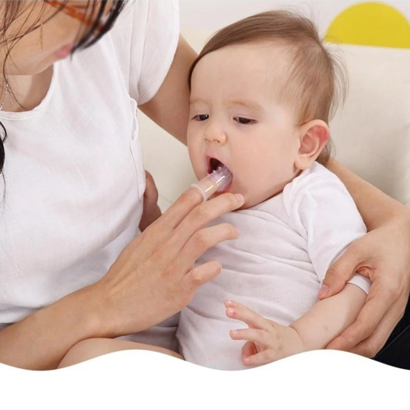 10/5 Set Baby Toothbrush Oral Care Soft Silicone Finger Toothbrush With Box Teether Massage Teeth Cleaning Brush Baby Care