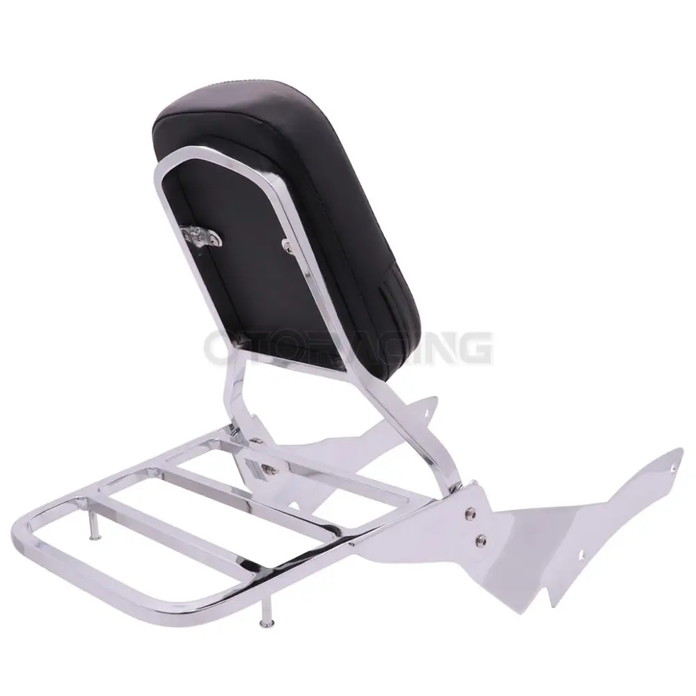 Motorcycle Backrest Sissy Bar w/Rear Luggage Rack For Yamaha V-Star XVS400 XVS650 Custom 1996 1997 1998 1999 2000 2001-2017