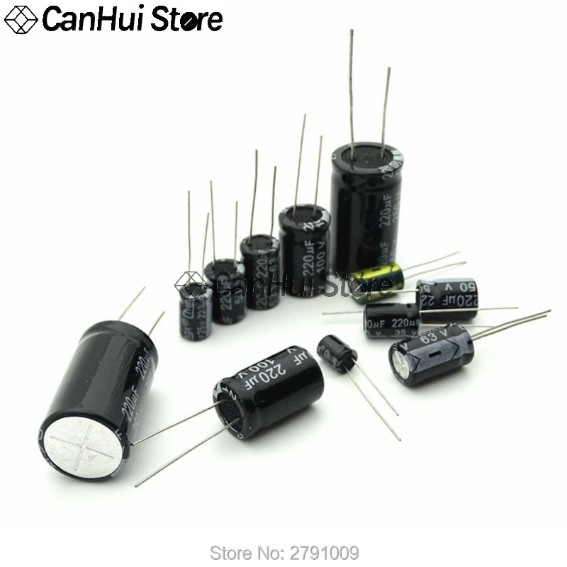 2-50pcs 10V 16V 25V 35V 50V 63V 100V Aluminum Electrolytic Capacitor 100UF 220UF 330UF 470UF 680UF 1000UF 2200UF 3300UF 4700UF