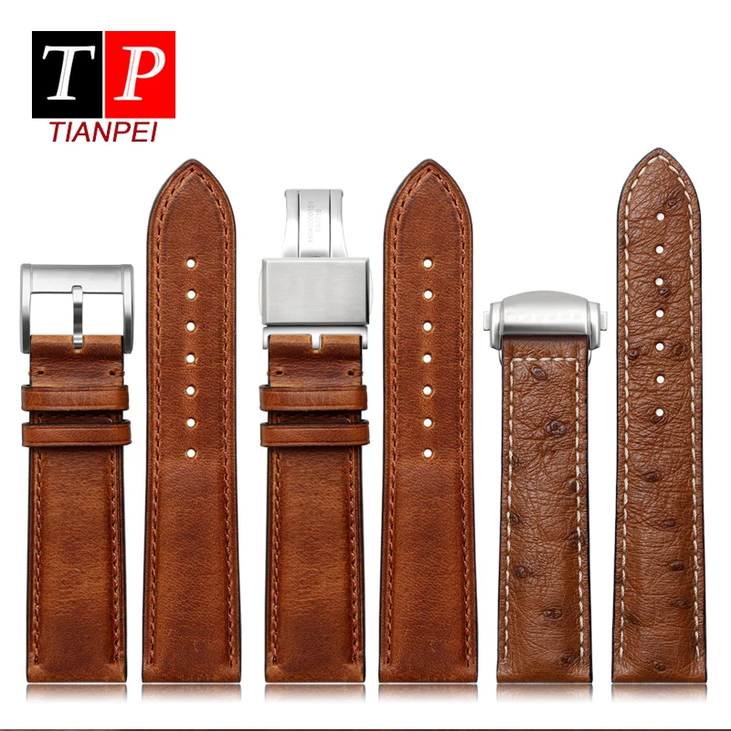 Genuine Leather 22mm watch strap for HAMILTON classic cowhide 20mm watch band replace waterproof bracelet brown Butterfly buckle