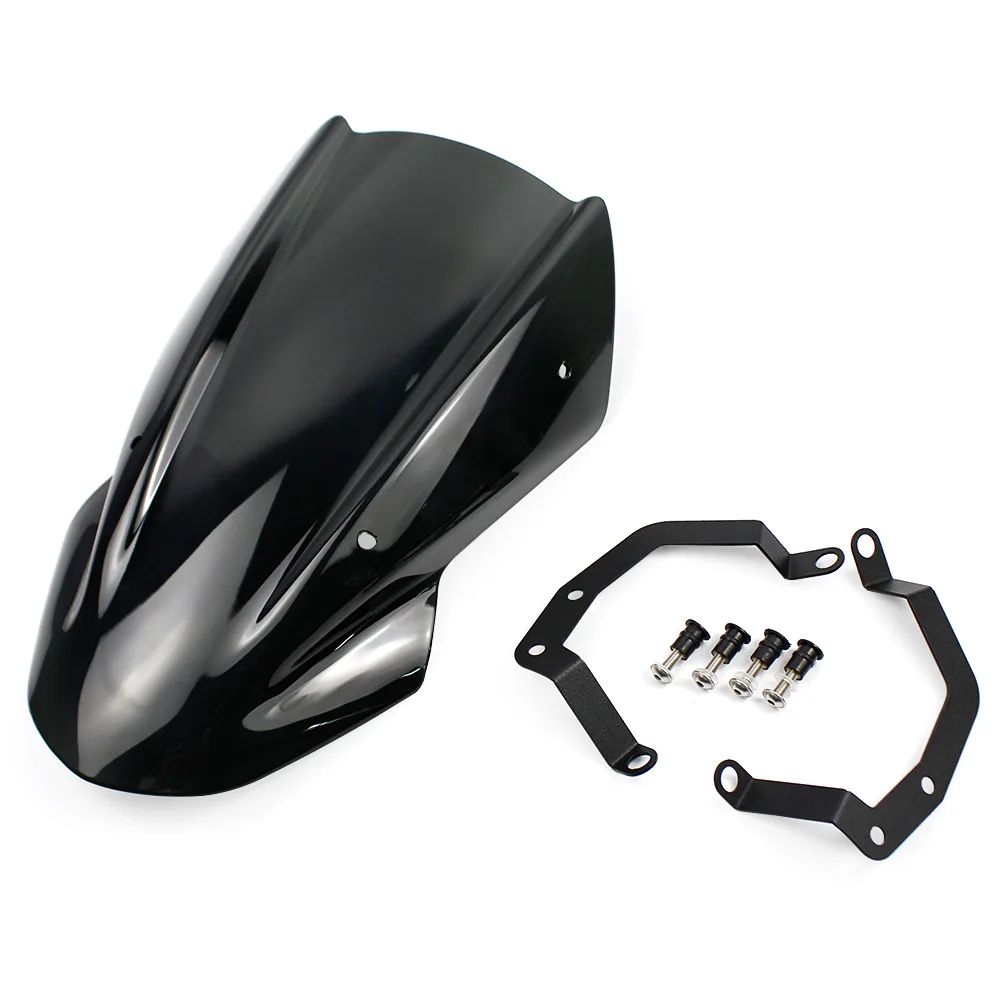 Z 650 Z-650 High Quality ABS Windscreen Windshield Shield Screen with Bracket For Kawasaki Z650 2017 2018 2019 Smoke Black Clear