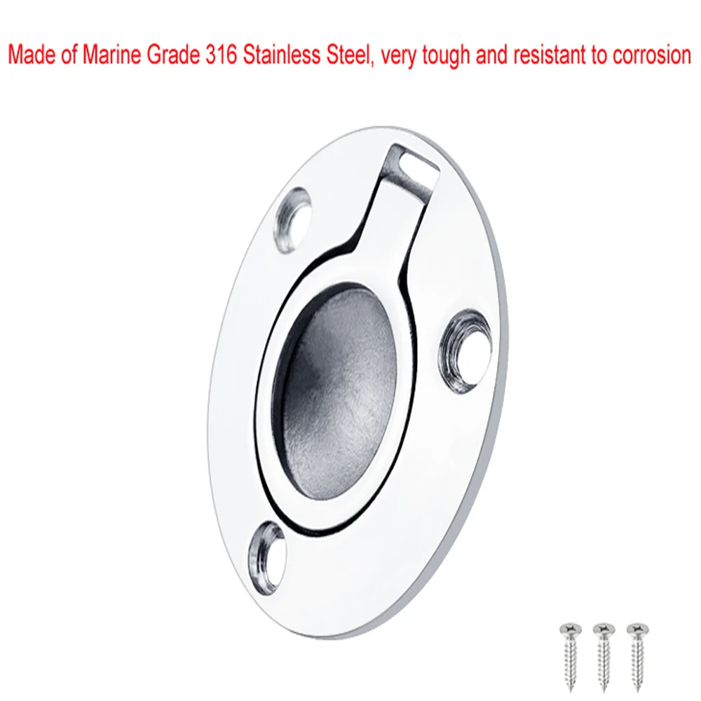 51mm Stainless Steel 316 Marine Boat Deck Hatch Flush Pull Lift Handle Ring Door Knobs Pull Ring Hardware Accessories