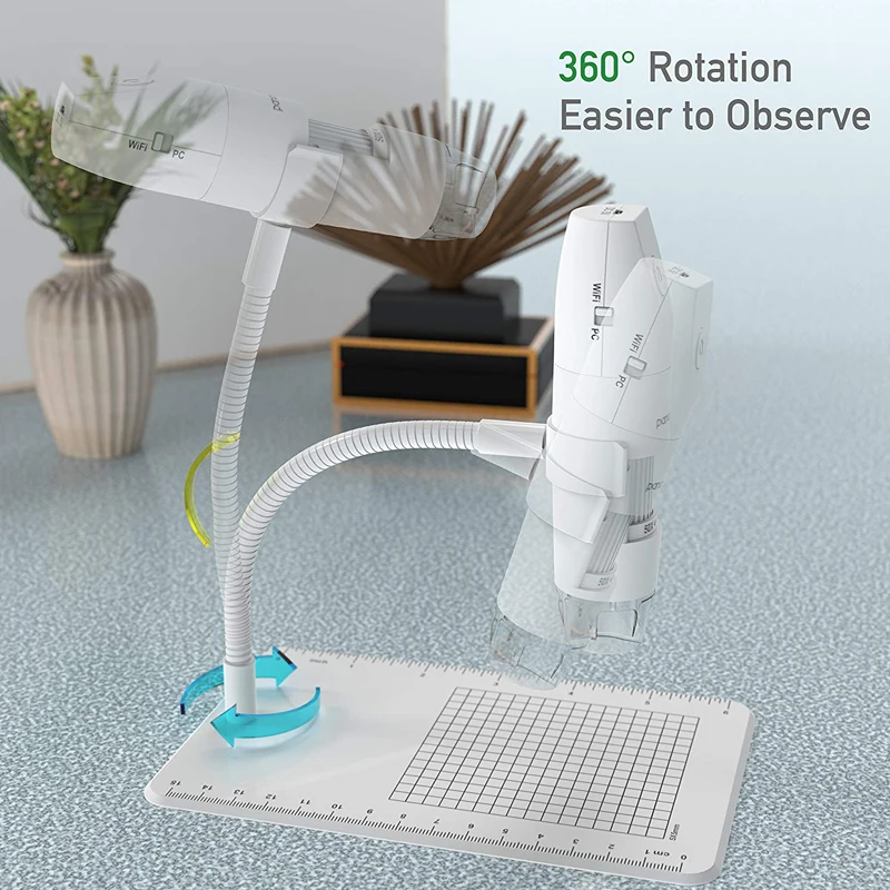 Microscópio digital wi-fi sem fio, ampliação 1000x hd, microscópio portátil, endoscópio usb para iphone, android, pc
