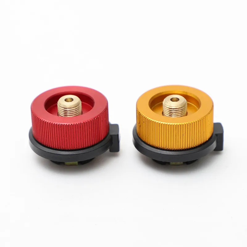 Mini estufa de Gas para acampar, quemador portátil para cocinar al aire libre, adaptador de cabezal de conversión de Gas con función de Gas de cierre automático