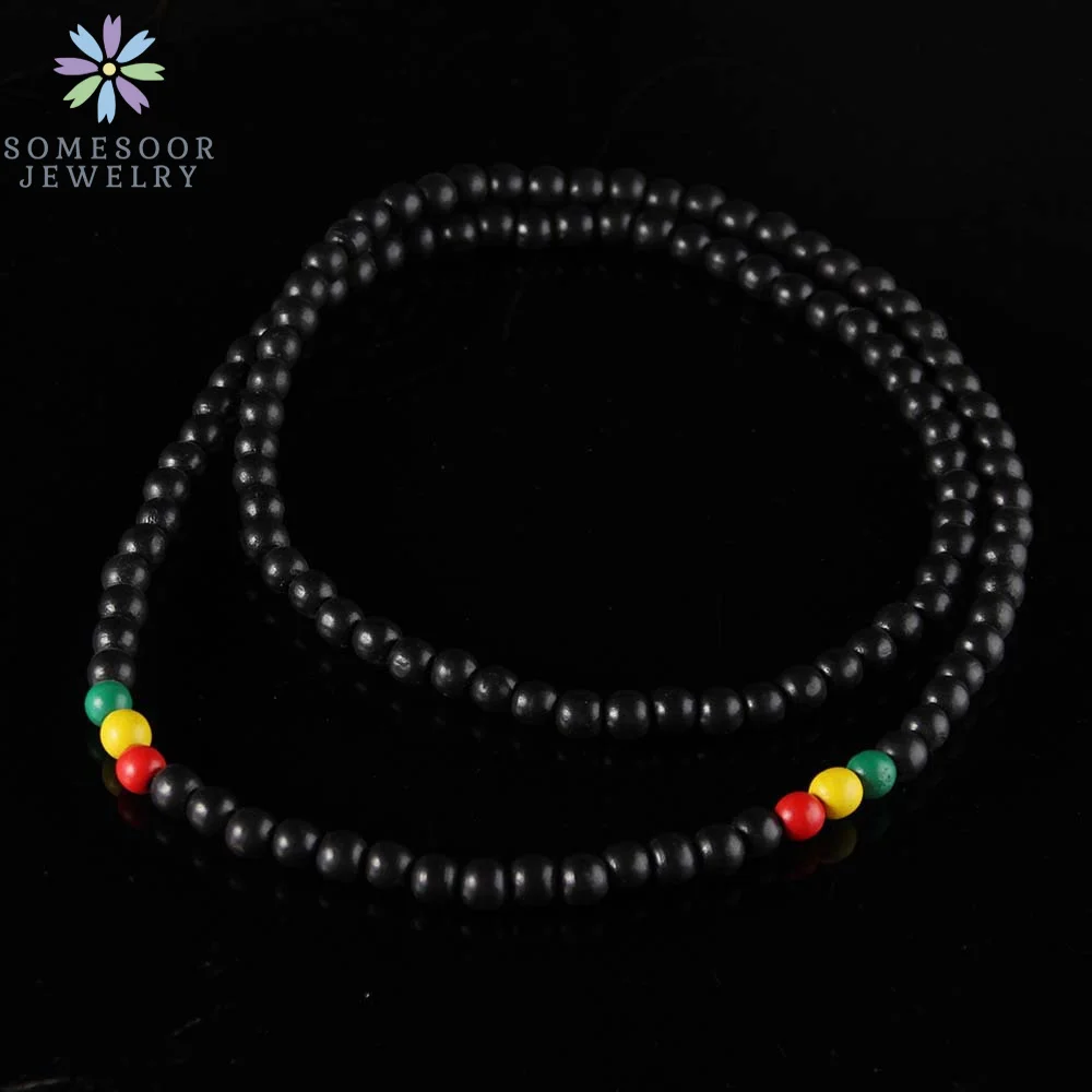 SOMESOOR 8mm Round Beads String Necklace 45cm Length Colorful Chain DIY Handmade Dangle Accessories Jewelry For Man Women Gifts