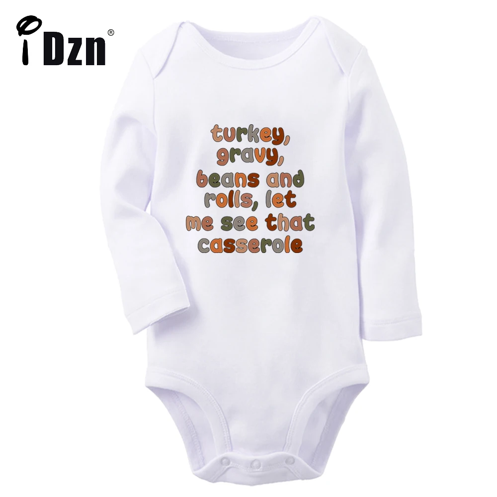 Let Me See That Casserole Thanksgiving Shirt Baby Boys Fun Rompers Baby Girl Cute Bodysuit Newborn Long Sleeves Jumpsuit Clothes