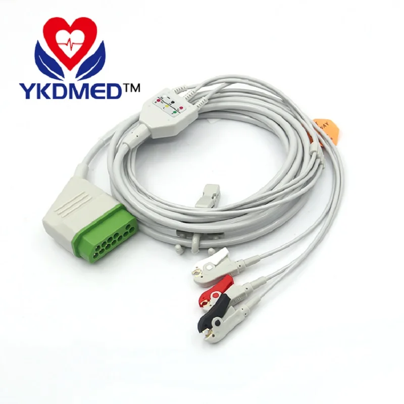 

Compatible with FOR NIHON KOHDEN brand patient monitor 12pins one-piece patient cable with 3 leads ,ecg medical accessories ,