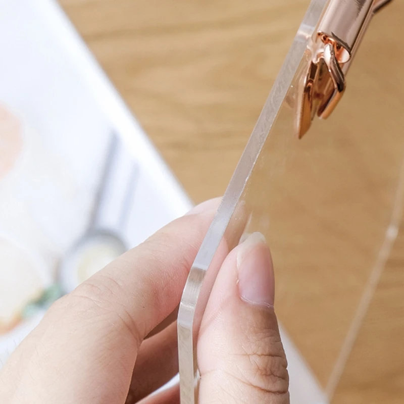 อะคริลิค A4แฟ้มโฟลเดอร์โปร่งใสหน้าเดียวคลิปคลิปคลิปแบบพกพาคลิปบอร์ดสำหรับสำนักงานโรงเรียน