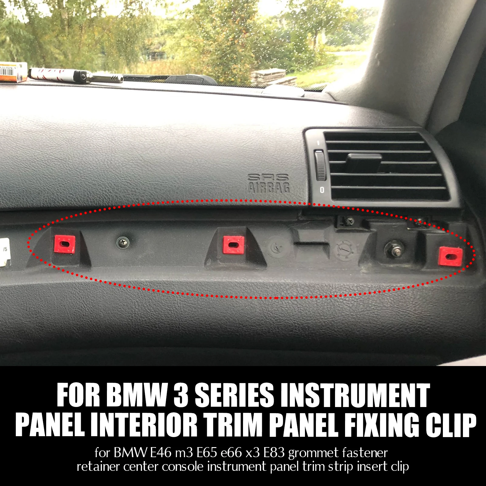 Center Console Dashboard Dash Trim Strip Inserts Clips For BMW E46 M3 E65 E66 X3 E83 Grommets Fixing Buckles Fastener Retainer