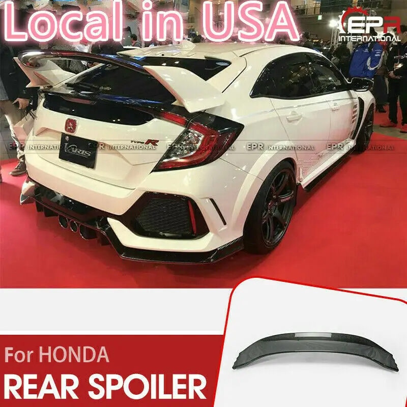 For Honda Civic 17+ Ty-R FK8 VRS Style Carbon Fiber Rear Spoiler Flap Blade Kit Body Kits Addon Bodykits Trim Parts