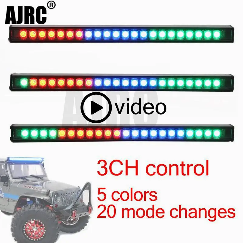 20 modes flicker RC Car Upgrade Parts LED Light Bar Bulbs Roof Lamp for 1/10 RC Crawler Trax TRX4 Axial SCX10 90046 D90 TF2