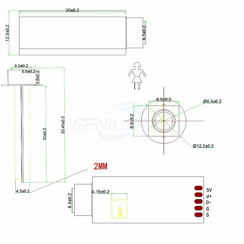 Geniuspy Imx179 Auto Focus Zoom USB Endoscope Camera Module 8MP 15FPS 1080P 30fps For Military Police Medical And Industrial