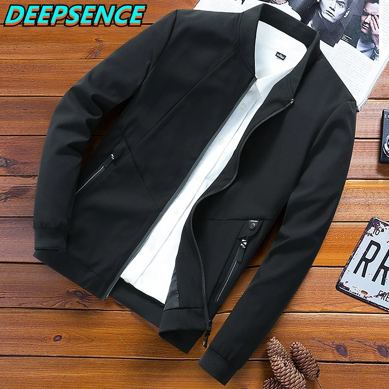 

Men Spring Autumn Casual Jacket Coat English Stand Neck Men Simple Business Windproof Comfort All Match Jacket Men Size 8XL