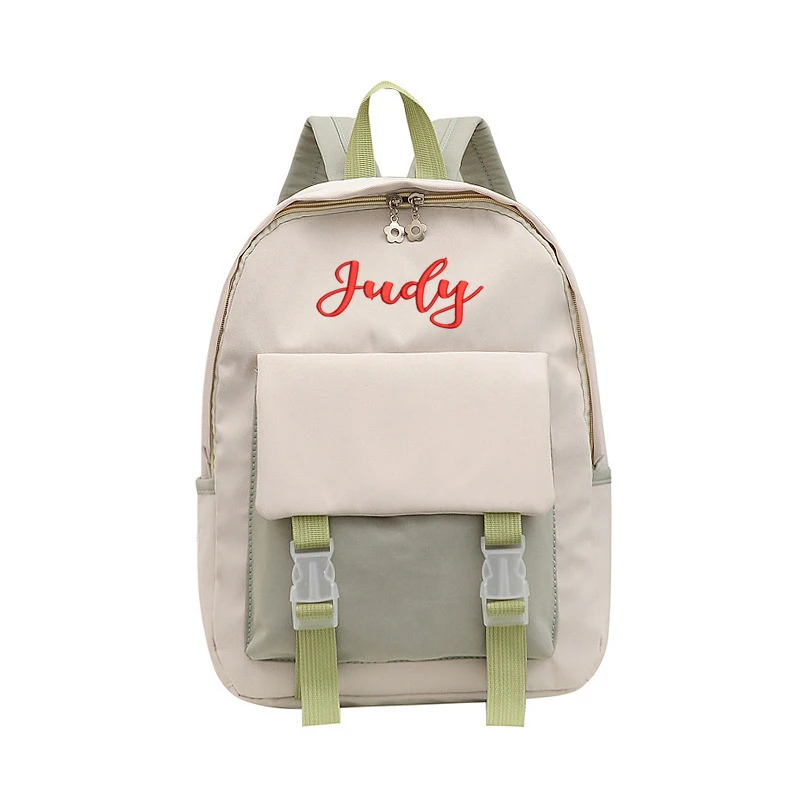 Custom Canvas Breathable Wear-Resistant Embroidery Backpack for Adult/Children/Boy/Girl Logo Customization Schoolbag Wholesale