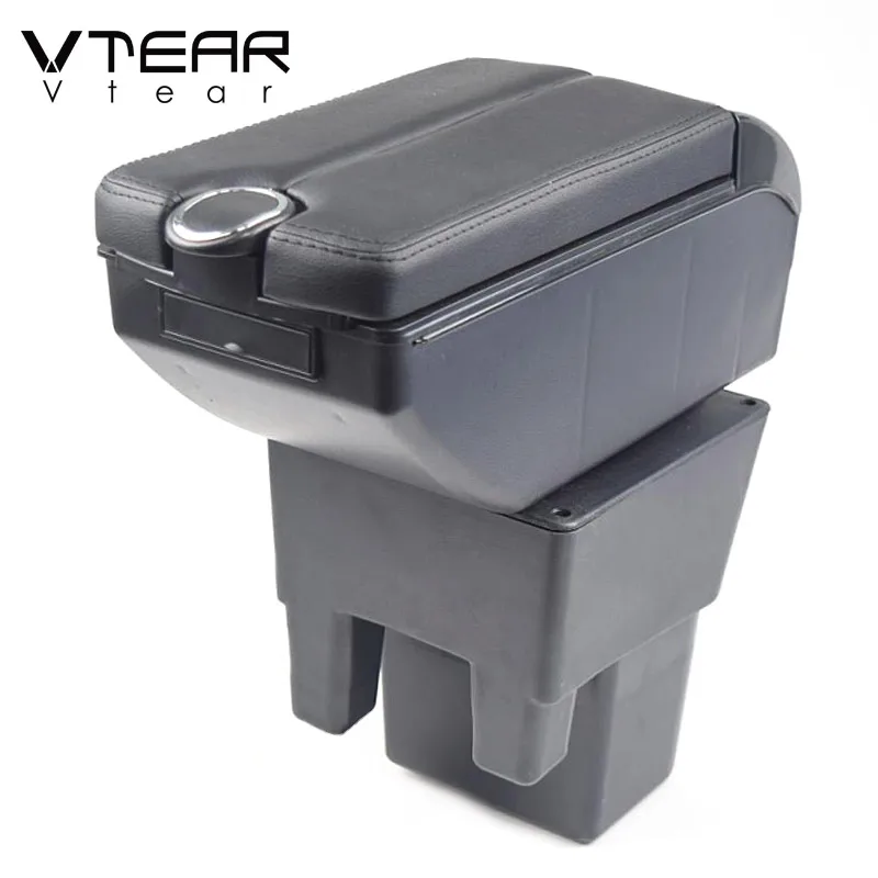 Vtear Armrest Organizer PU Leather Pad Center Console Storage Box USB Port Car-Styling Interior Accessories For Mahindra Xylo E4