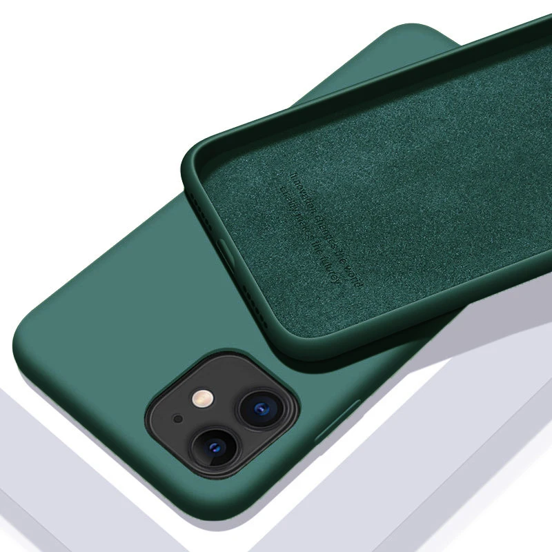 Für iPhone 7 6 6S 8 Plus Fall Luxus Original Flüssigkeit Silikon Soft Cover Für iPhone 11 12 Pro X XR XS Max Stoßfest Telefon Fall