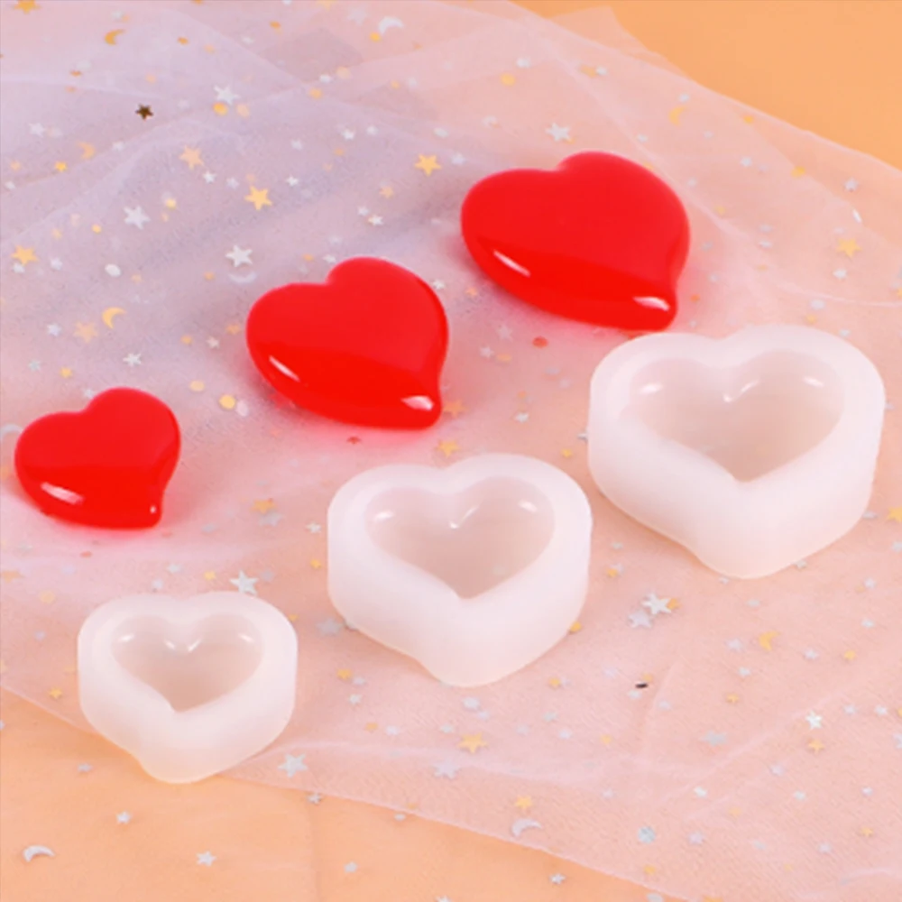 3D Heart Shape Silicone Mold Resin Epoxy Keychain Pendants Mould Soap Candle Molds For DIY Jewelry Making Accessories