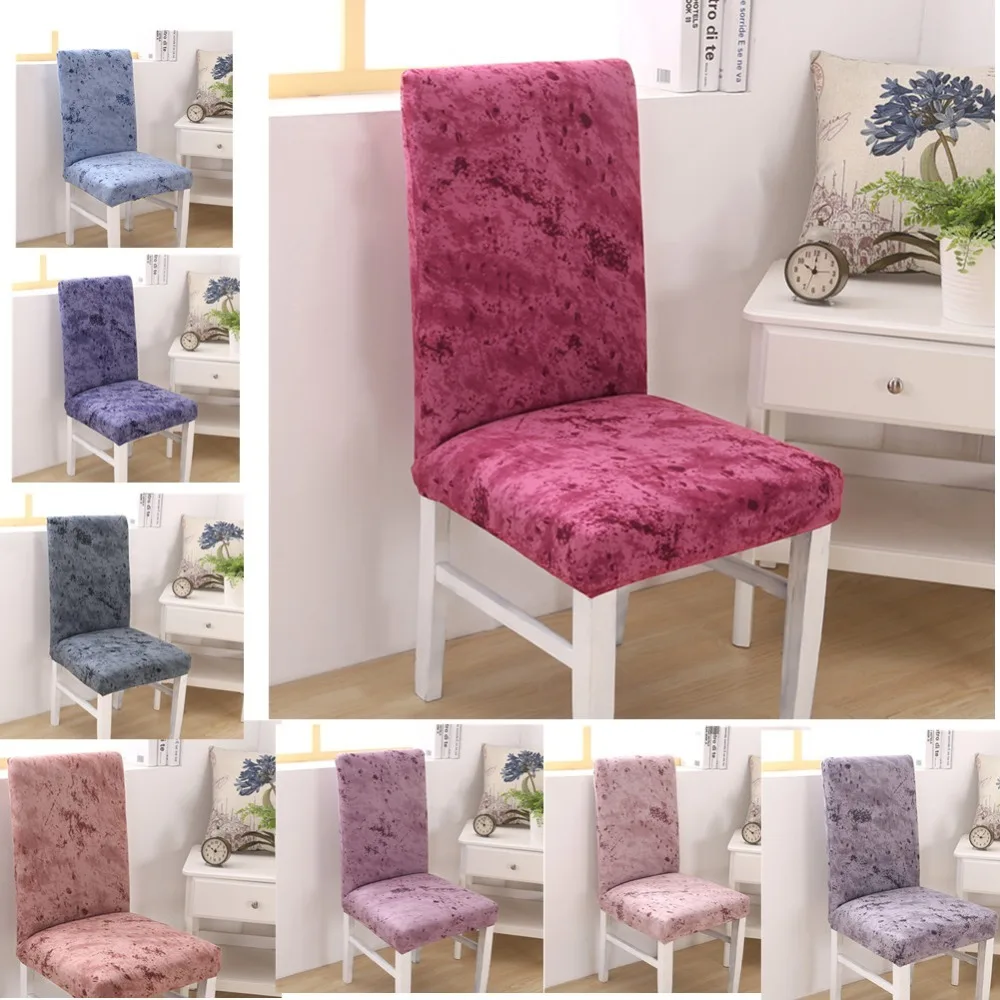 1pc Solid Color Dining Room Chair Cover Spandex Stretch Polyester Seat Cover Anti-dirty Chair Protective Case For Restaurant