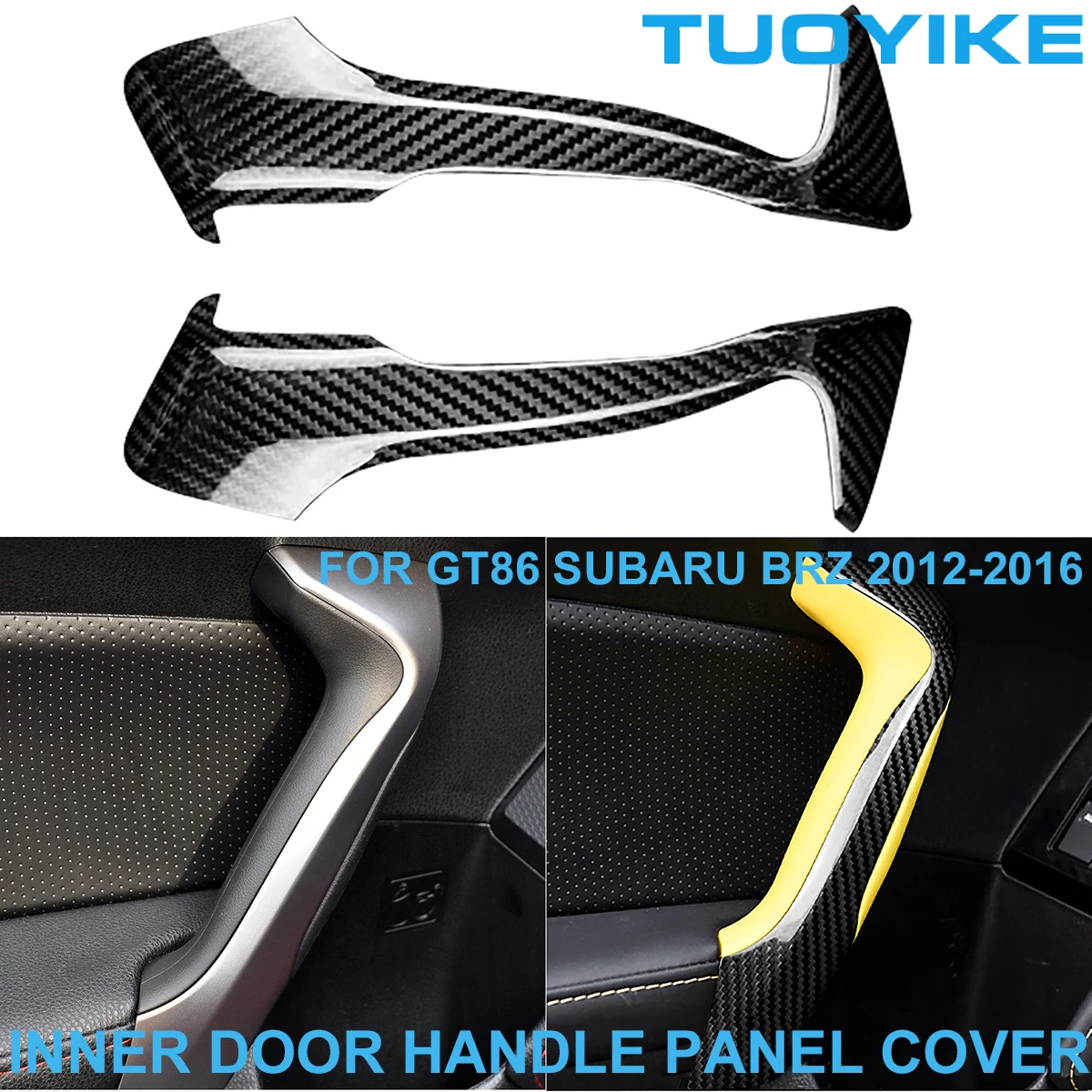 

LHD RHD Car Styling Carbon Fiber Inner Interior Door Pull Handle Trim Cover Panel Sticker For Toyota GT86 Subaru BRZ 2012-2016