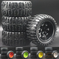 5 colors 4pcs RC Rubber Sponge Tires Tyre Wheel Rim HSP 1:10 Monster Bigfoot Truck 88015 HSP 94111 94108 94188