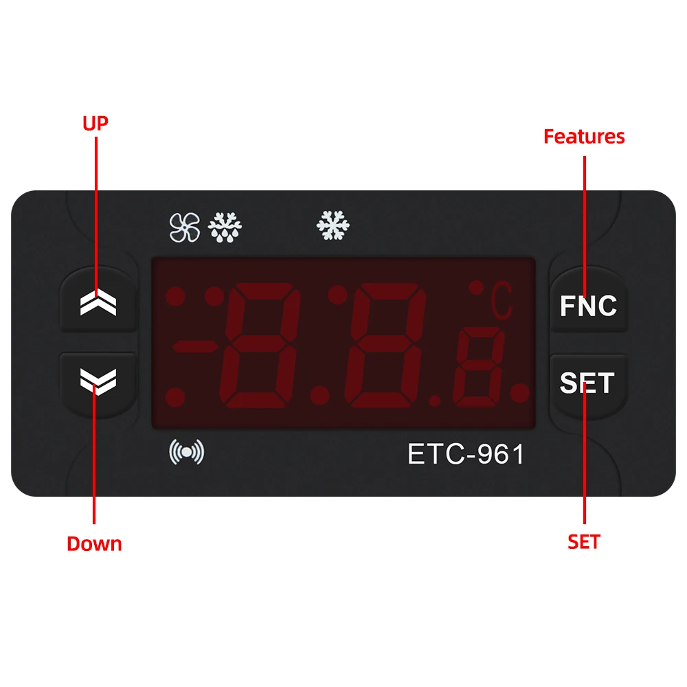 ETC-961 Mini Temperature Controller Microcomputer Digital Thermostat Refrigeration Alarm 220V NTC Sensor Temperature Regulator