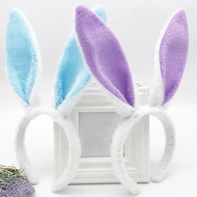 Easter Fluffy Rabbit Ears Headband for Adult Children Fashion Cute Hairband Bunny Ear Hairband Hair Accessories Holiday Gifts