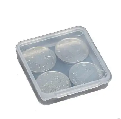 50pcs inside 5*5*0.8cm Transparent storage box plastic box white tool box screw box hardware parts box thickened with cover