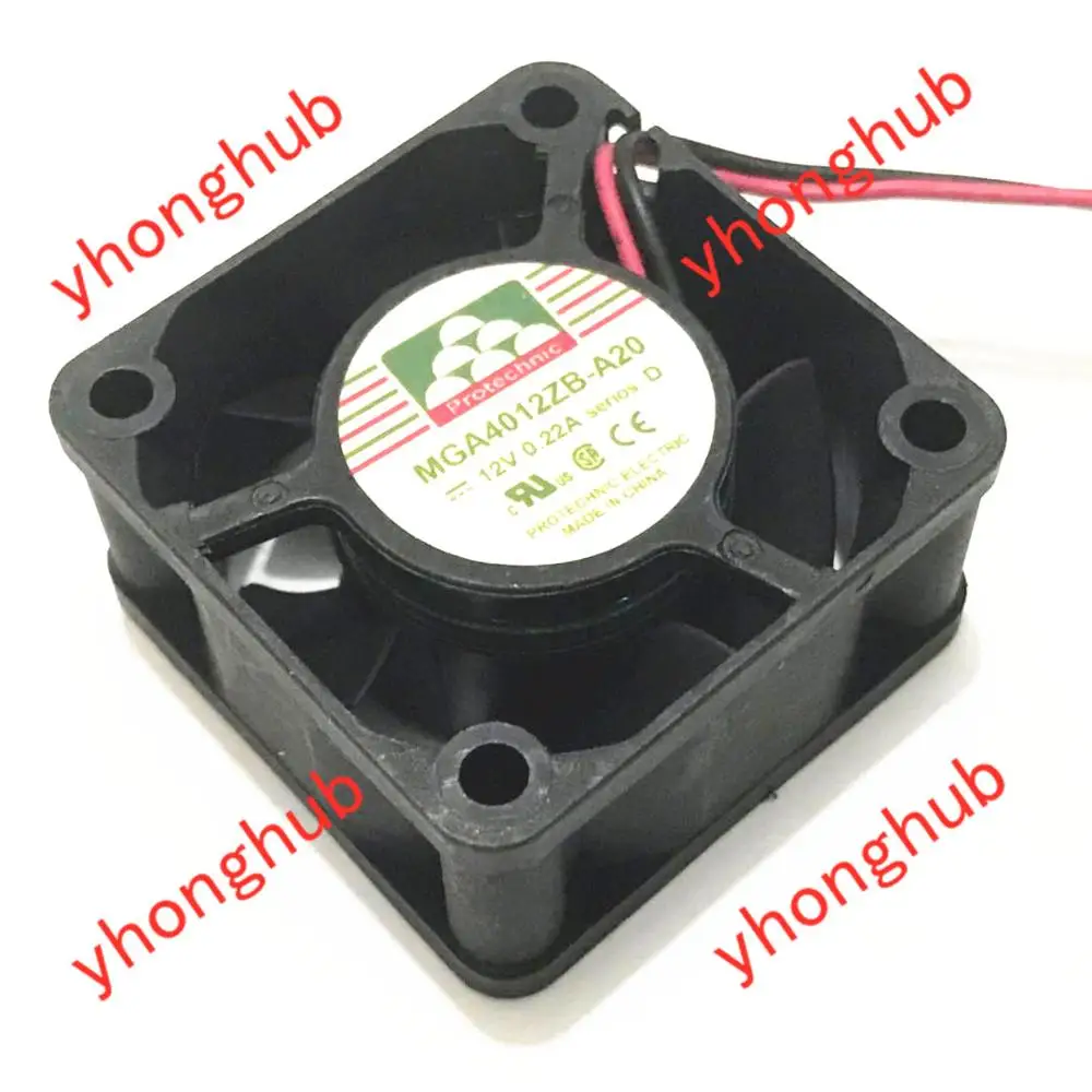 

MAGIC MGA4012ZB-A20 MGA4012ZB-A2O DC 12V 0.22A 2-Wire 40x40x20mm Server Cooling Fan