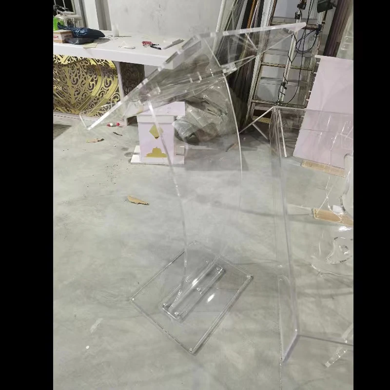 Transparett Acrylic Plexiglass Pulpit Podium For School Church Lectern Wedding Party Decoration