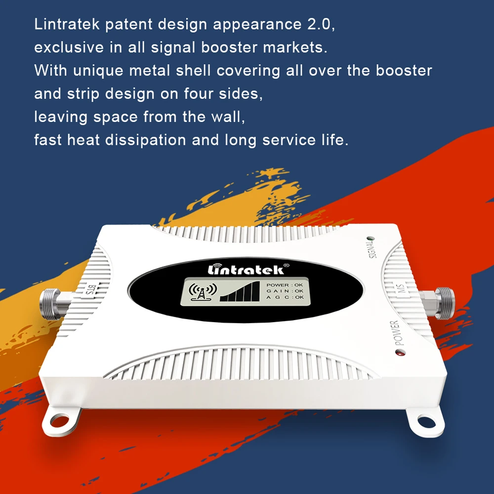 Imagem -02 - Lintratek Agc Kit Antena Amplificador Celular 2g 3g 4g Amplificador de Sinal Lte 700 B28 Gsm 900 Cdma 850 Dcs 1800 Repetidor