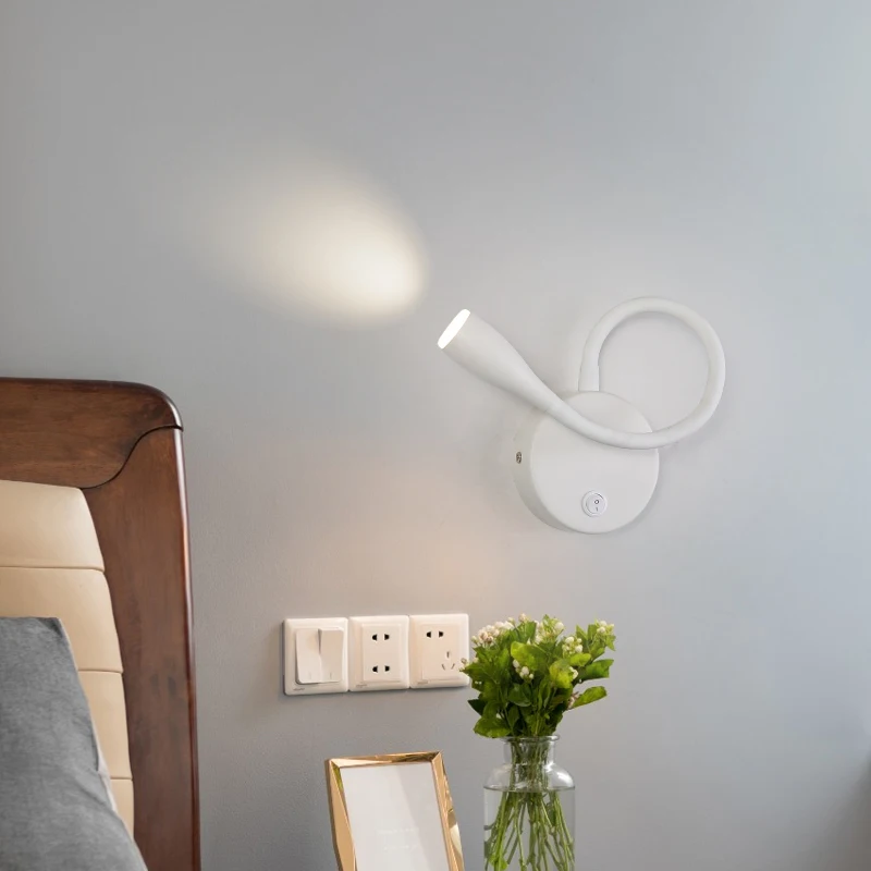 Nordic minimalista moderno led lâmpadas de parede cabeceira com interruptor carregamento usb porto retrátil criativo do hotel quarto leitura luz