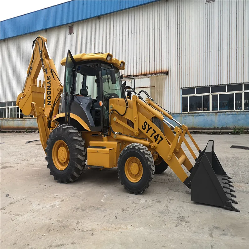 SYNBON Bucket Backhoe Loader 74KW Power Excavation Loading Wheeled Excavator