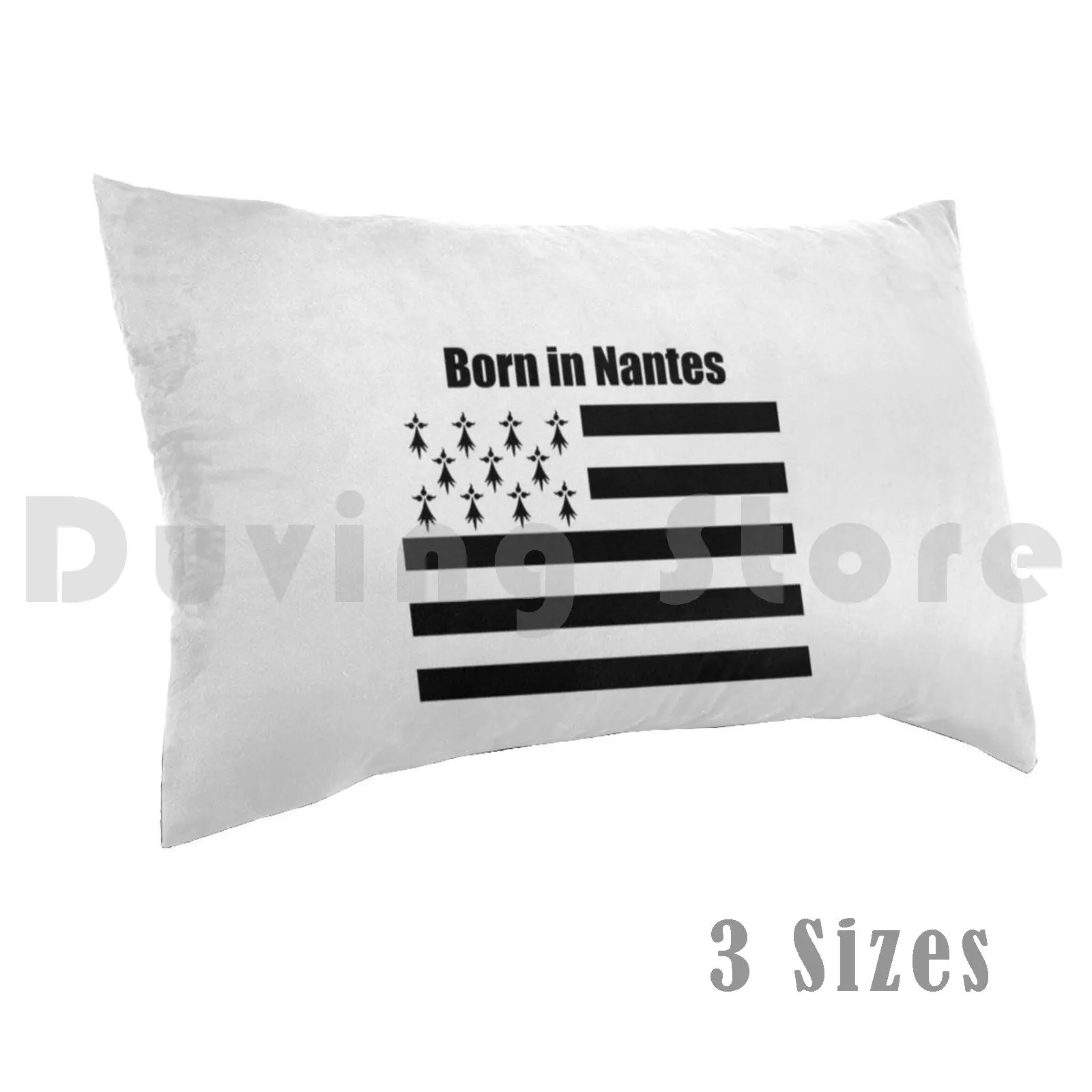 Born In Nantes Pillow Case DIY 50*70 Born In Nantes Nantes Born In Born In Breizh Breizh Bretagne France Black