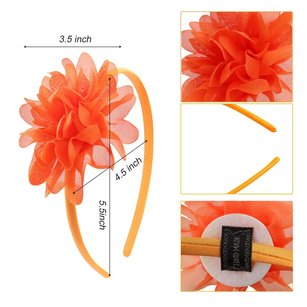 Candygirl 0.5CM Solid Big Rose Flower Headband Hair Band for Children Girls Bows Hair Hoop Grosgrain Ribbon Hair Accessories